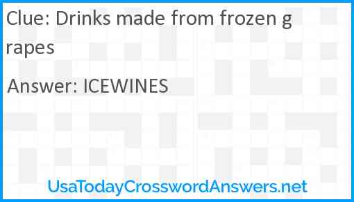 Drinks made from frozen grapes Answer