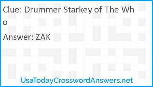 Drummer Starkey of The Who Answer