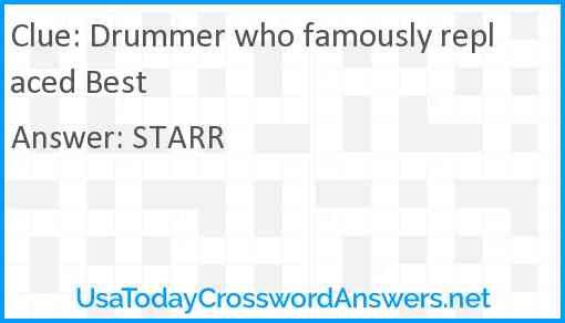 Drummer who famously replaced Best Answer