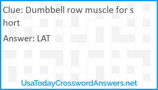 Dumbbell row muscle for short Answer