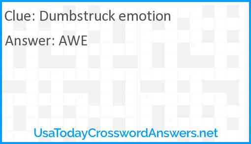 Dumbstruck emotion Answer