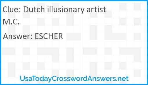 Dutch illusionary artist M.C. Answer