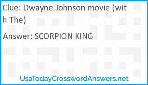 Dwayne Johnson movie (with The) Answer