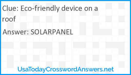 Eco-friendly device on a roof Answer