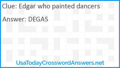 Edgar who painted dancers Answer