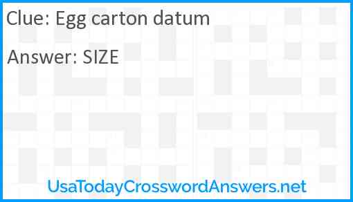 Egg carton datum Answer