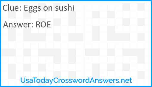 Eggs on sushi Answer