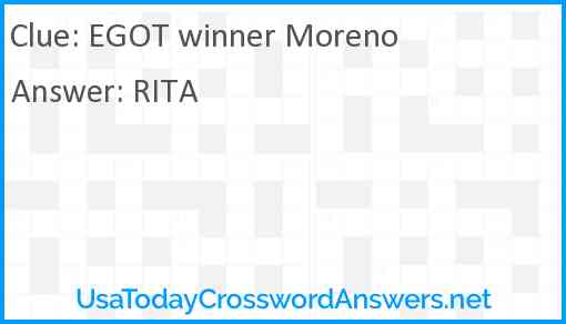 EGOT winner Moreno Answer