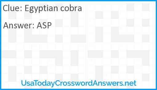 Egyptian cobra Answer