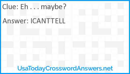 Eh . . . maybe? Answer