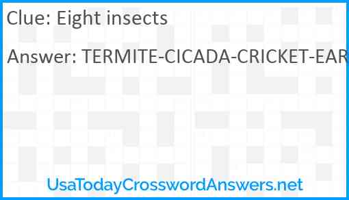 Eight insects Answer