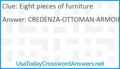 Eight pieces of furniture Answer