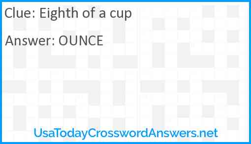 Eighth of a cup Answer