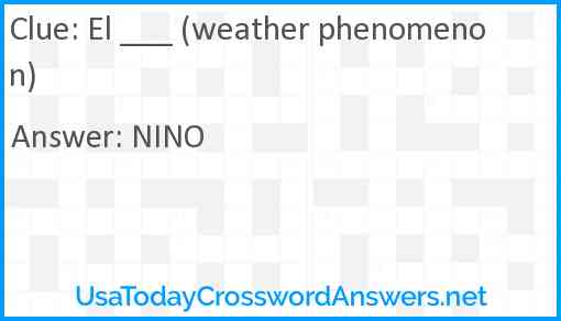 El ___ (weather phenomenon) Answer