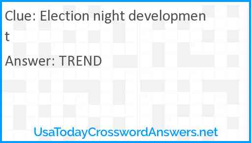 Election night development Answer