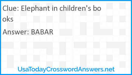 Elephant in children's books Answer