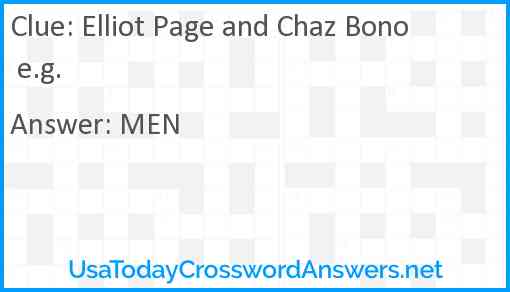 Elliot Page and Chaz Bono e.g. Answer