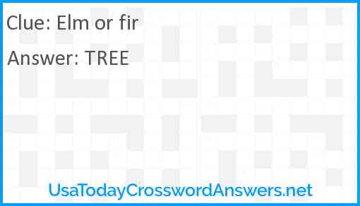 Elm or fir Answer