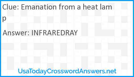 Emanation from a heat lamp Answer