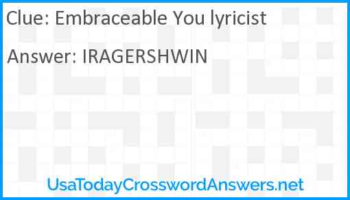Embraceable You lyricist Answer