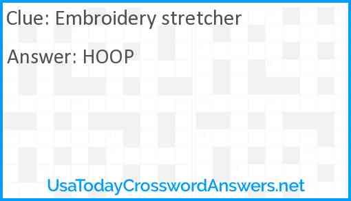 Embroidery stretcher Answer