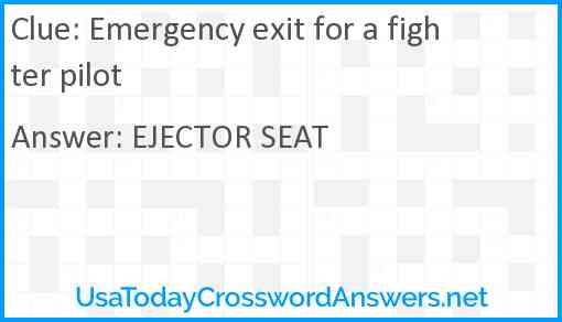 Emergency exit for a fighter pilot Answer