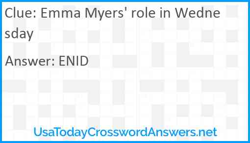 Emma Myers' role in Wednesday Answer