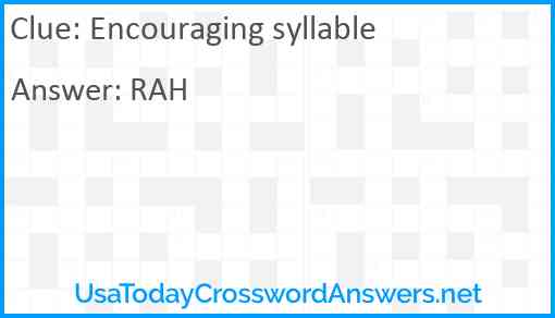 Encouraging syllable Answer