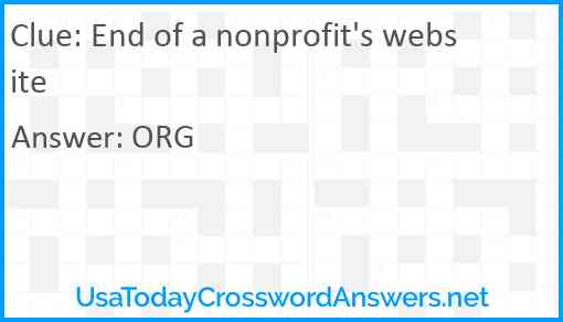 End of a nonprofit's website Answer