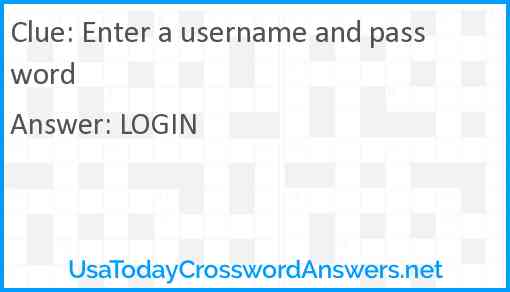 Enter a username and password Answer