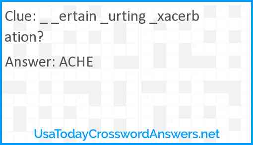 _ _ertain _urting _xacerbation? Answer