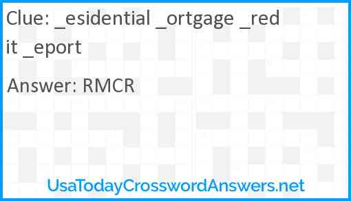 _esidential _ortgage _redit _eport Answer