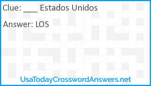 ___ Estados Unidos Answer