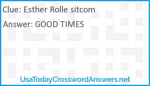 Esther Rolle sitcom Answer