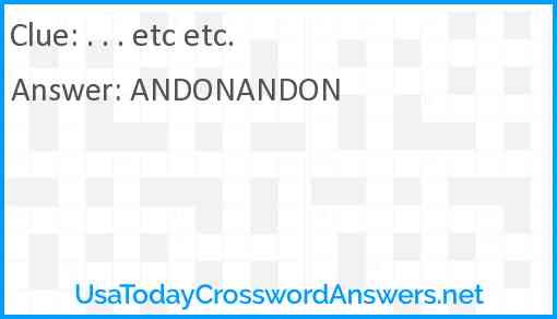 . . . etc etc. Answer