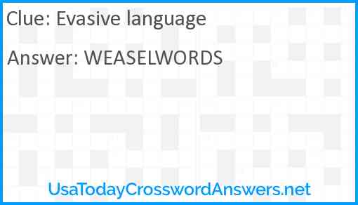 Evasive language Answer