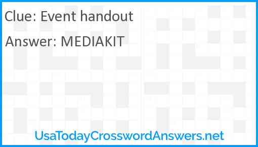 Event handout Answer