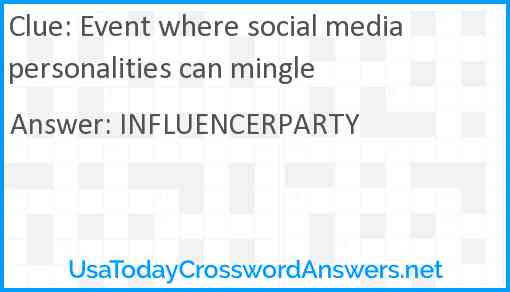 Event where social media personalities can mingle Answer