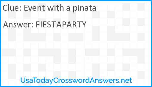 Event with a pinata Answer