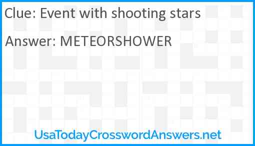 Event with shooting stars Answer