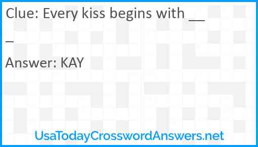 Every kiss begins with ___ Answer