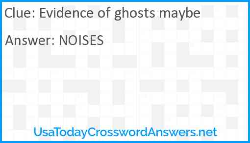 Evidence of ghosts maybe Answer