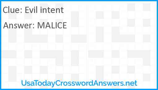 Evil intent Answer