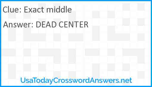 Exact middle Answer
