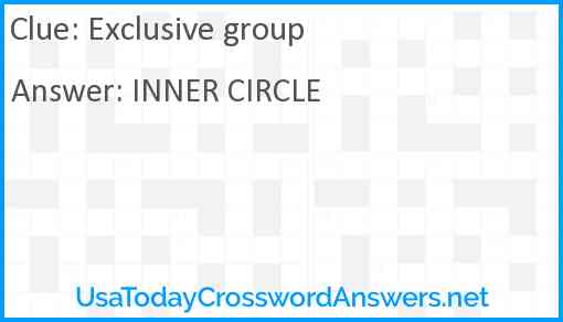 Exclusive group Answer