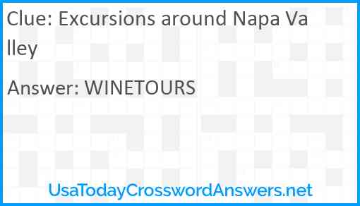 Excursions around Napa Valley Answer