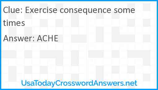 Exercise consequence sometimes Answer