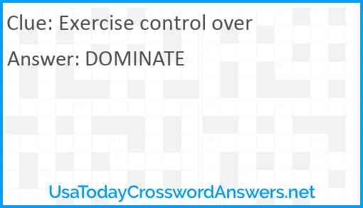 Exercise control over Answer