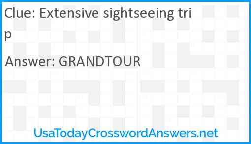 Extensive sightseeing trip Answer