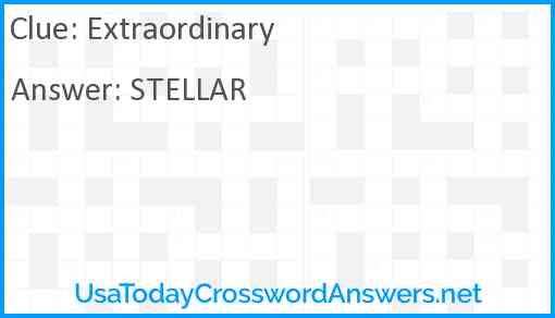 Extraordinary Answer